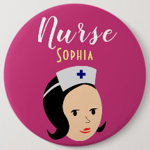 Kolossal sjuksköterska, 6-tums rund knapp