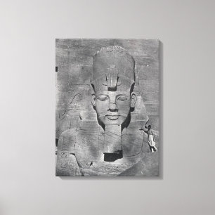 Kolossal staty av Ramesses II på Abu Simbel, 1850 Canvastryck