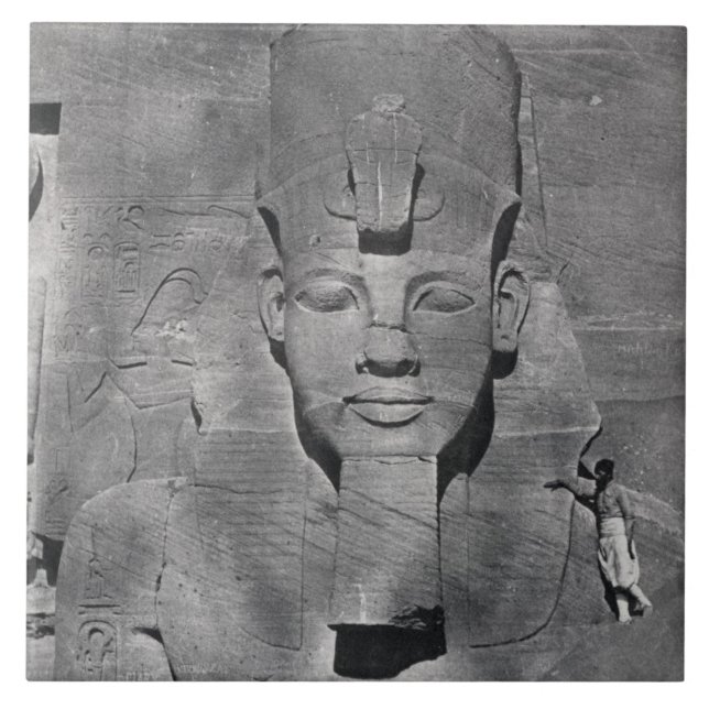 Kolossal staty av Ramesses II på Abu Simbel, 1850 Kakelplatta (Framsidan)