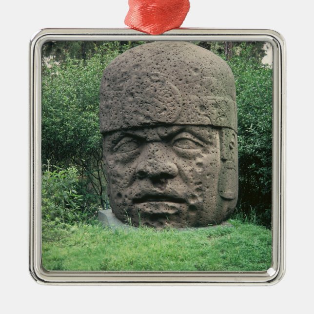 Kolossalt huvud julgransprydnad metall (Framsidan)