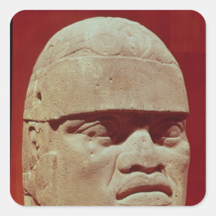 Kolossalt huvud, Olmec Fyrkantigt Klistermärke