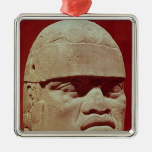 Kolossalt huvud, Olmec Julgransprydnad Metall