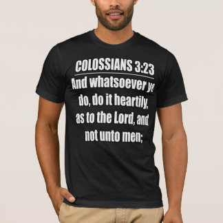 Kolossenserna 3:23 Bibelvers Typografi Kristet T Shirt