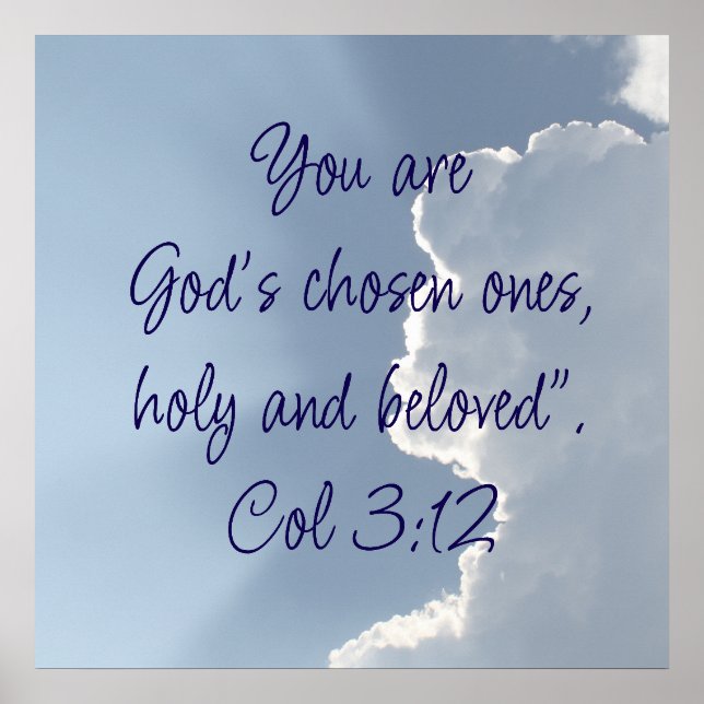 Kolosserbrevet 3:12 Inspirerande Bibelcitat Poster (Framsidan)