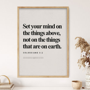 Kolosserbrevet 3:2, Bibelvers, Modern Bibel, Skrif Poster