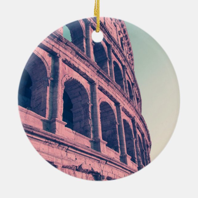 Kolosseum i Rom. Monumental 3-skiktad romersk Julgransprydnad Keramik (Baksidan)