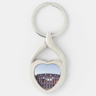 Kolosseum - Rom - Italien Twisted Heart Silverfärgad Nyckelring