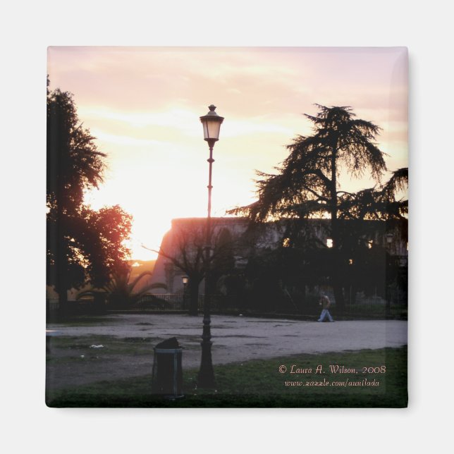 Kolosseum vid solnedgång magnet (Framsidan)