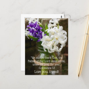 Kolossians 1:3 Hyacint vykort