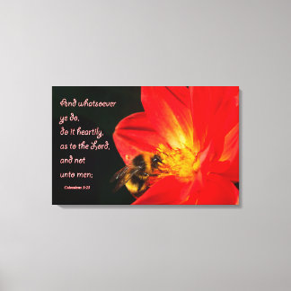 Kolossians 3:23 på väggkonst canvastryck