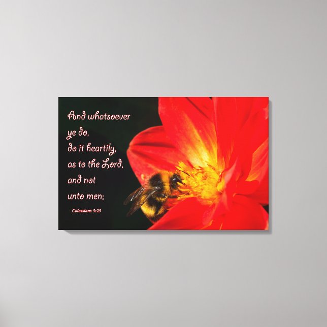 Kolossians 3:23 på väggkonst canvastryck (Framsida)