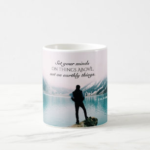 Kolossians 3:2 Sätt dig i sak ovanför Kaffemugg