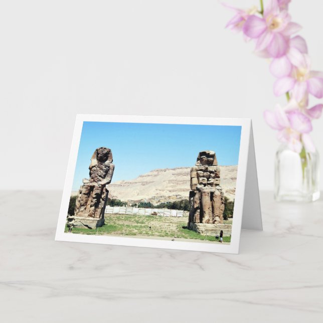 Kolossstatyerna vid Memnon, Luxor, Egypten Kort (Orkide)