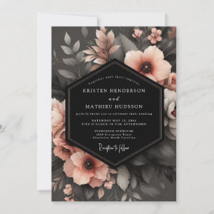 Kolpekoral Skuggsam Floral Bröllop Inbjudningar