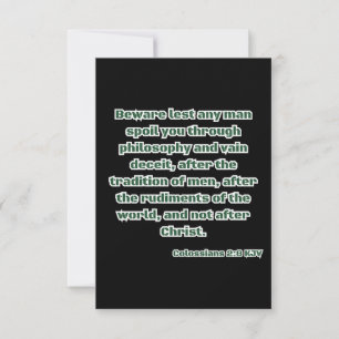 Kolsianer 2:8 KJV Bible Verse Hälsning Kort
