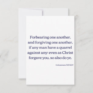 Kolsianer 3:13 KJV Bible Verse Flat Hälsning Kort