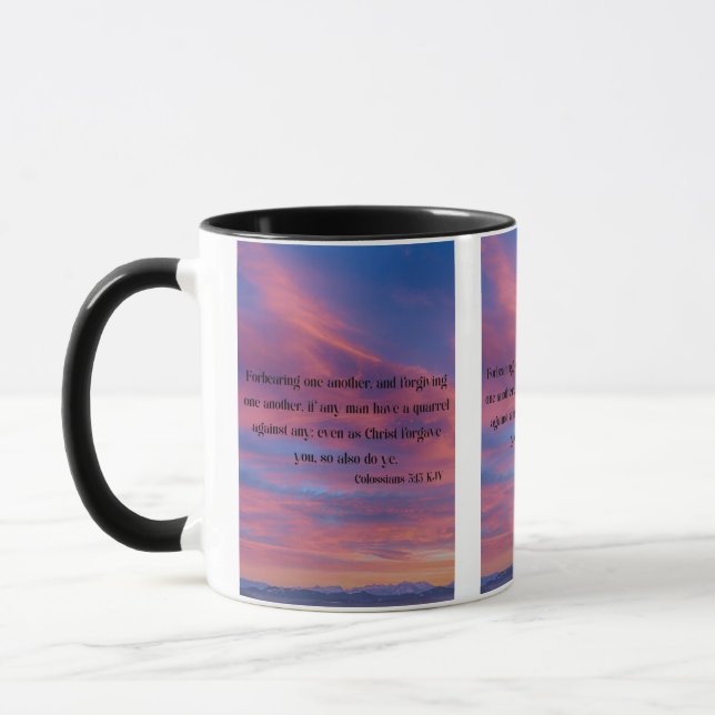 Kolsianer 3:13 KJV Bible Verse Pic Two-Tone Mugg (Vänster)