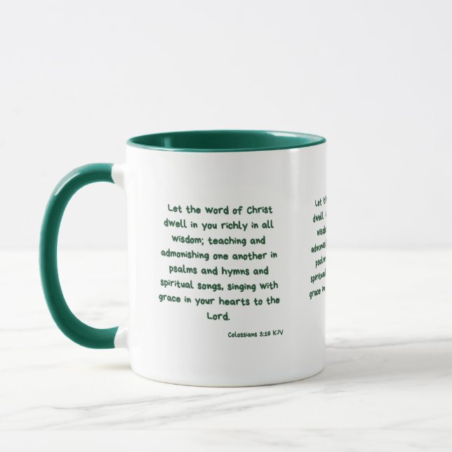 Kolsianer 3:16 KJV Bible Verse Two-Tone Mugg (Vänster)