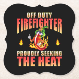 Kolsvart Chili-karaktären Firefighter Fläkt i värm Underlägg Papper