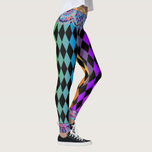 Kolsvart gyckelmakare för bohemisk cirkus leggings