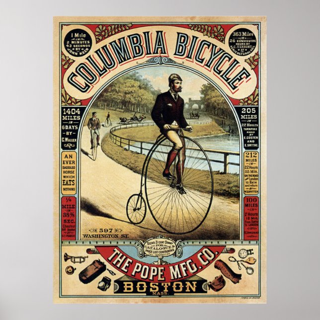 KOLUMBIA BICYCLE c. 1890 Poster (Framsidan)