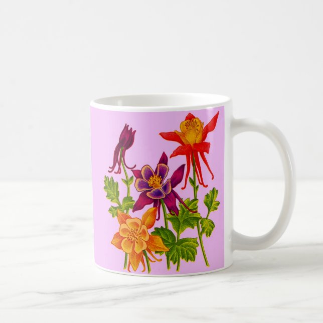 kolumbina blommor kaffemugg (Höger)