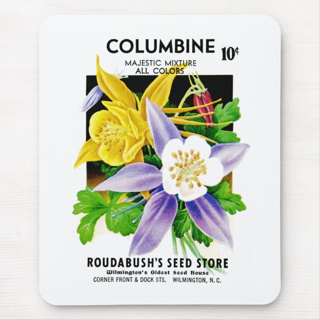 Kolumbine Seed Packet Label Musmatta (Framsidan)