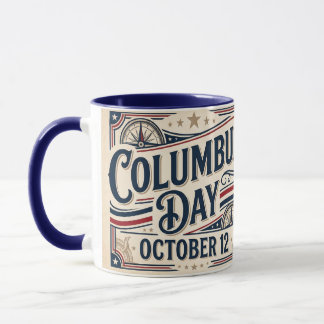 Kolumbusdagen 12 oktober Vintage amerikanskt kultu Mugg