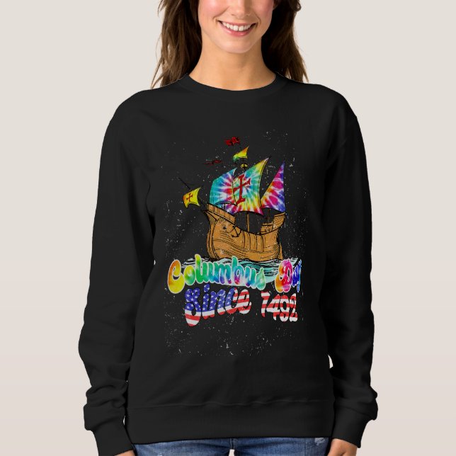 Kolumbusdagen Sedan 1492 Christopher Columbus Navi T Shirt (Framsida)