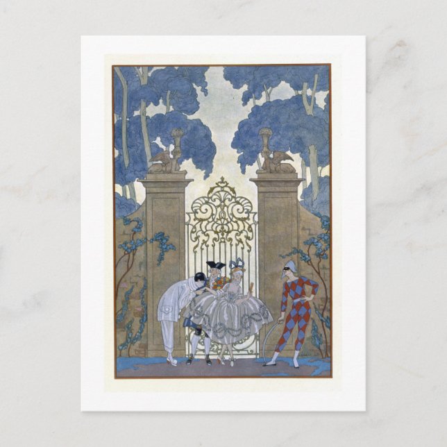 Kolumin, illustration för "Fetes Galantes" av Pa Vykort (Framsida)