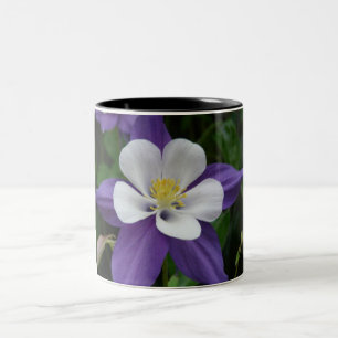 Kolumin Lila och vit blomma Två-Tonad Mugg