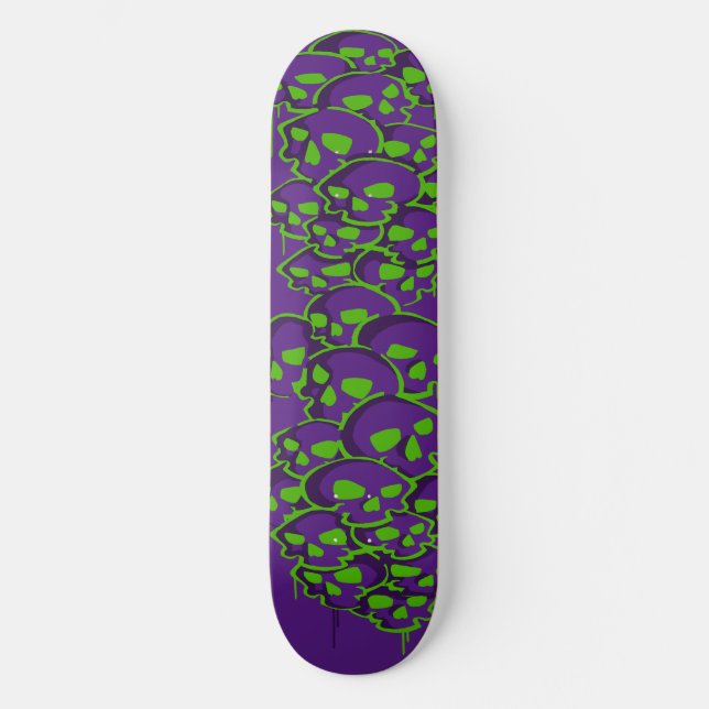 Kolumn med Döskallar Graffiti Mini Skateboard Bräda 18,5 Cm (Framsida)