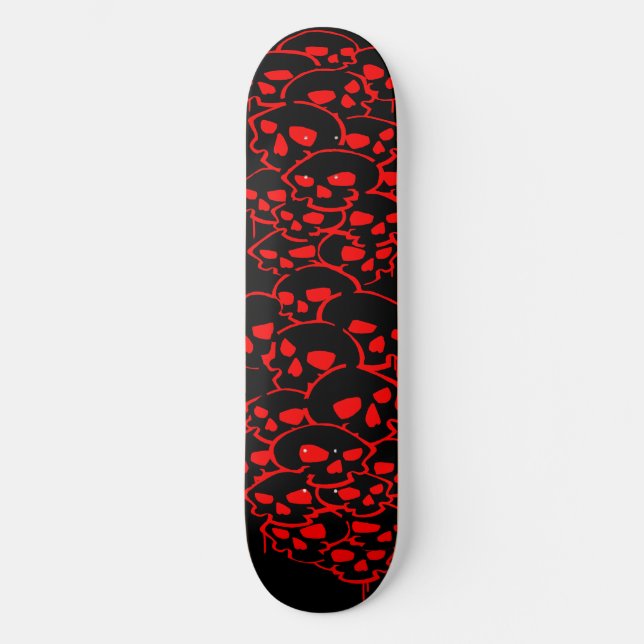 Kolumn med Döskallar Graffiti Mini Skateboard Bräda 18,5 Cm (Framsida)