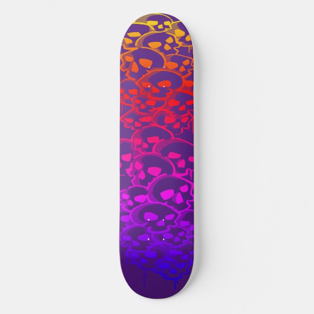 Kolumn med Döskallar Graffiti Mini Skateboard Bräda 18,5 Cm (Framsida)