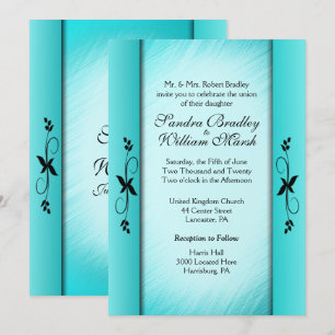 Kolumner Teal Blue Wedding Investigations Inbjudningar
