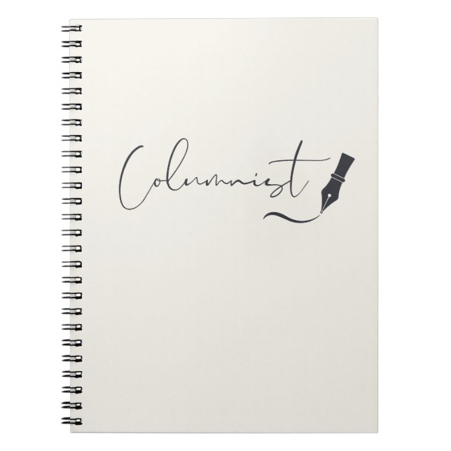 Kolumnist Script Notebook – Minimalistisk skrivpen Anteckningsbok (Framsidan)