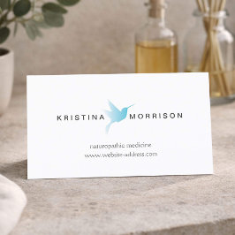 Kolv blå kolibri logotyp Naturopat, Sjukvård Visitkort