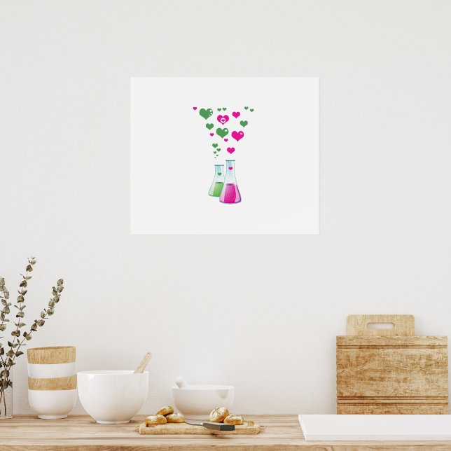 Kolv, Erlenmeyer, bägare, kemi, laboratorium Poster (Kök)