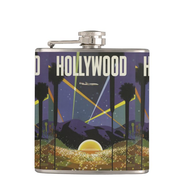 Kolv från Hollywood USA Vintage resor Fickplunta (Framsidan)