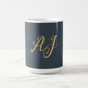Kolv Gold Färg Monogram Professionell Initial Kaffemugg