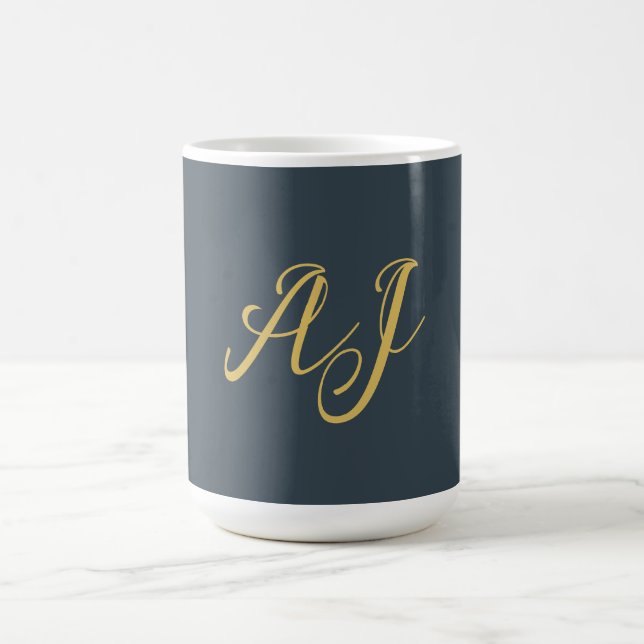 Kolv Gold Färg Monogram Professionell Initial Kaffemugg (Center)