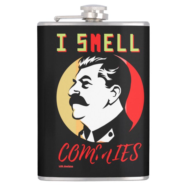 Kolv "I SMELL COMMIES 3 STALIN" Fickplunta (Framsidan)
