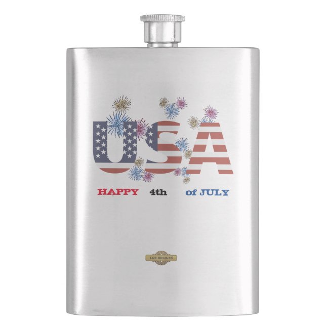 Kolv "LYCKLIG 4:e JULI" Fickplunta (Framsidan)