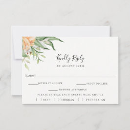 Kölvalskort för Bröllop OSA av botaniska Blommigta