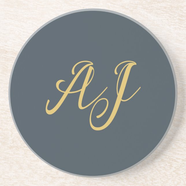 Kolvask Guld Färg Monogram Professionell Initial Underlägg (Framsidan)