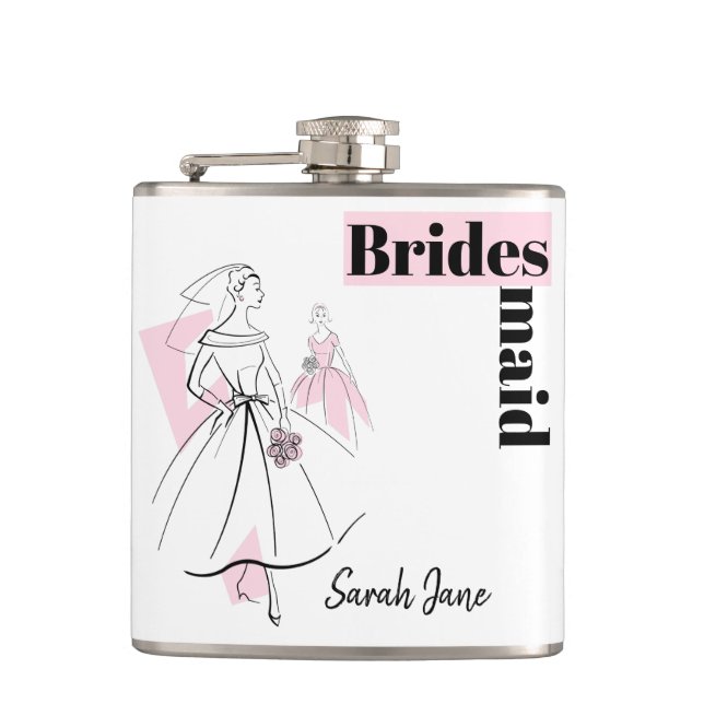 Kolven mode Bride Rosa Bridesmaid Namn Fickplunta (Framsidan)
