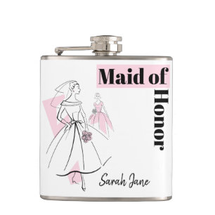 Kolven mode Bride Rosa Maid of honor Namn Fickplunta