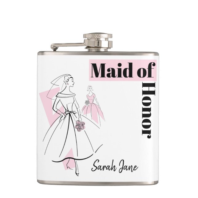 Kolven mode Bride Rosa Maid of honor Namn Fickplunta (Framsidan)