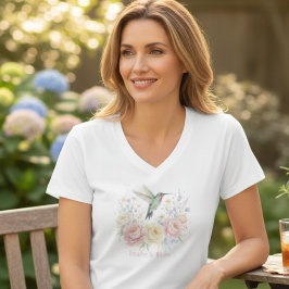 Kolvibri Blommig – Morsdagspresent åt henne T Shirt
