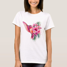 Kolvibri Frangipani PNG Akvarell Fågel Design T Shirt